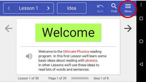 Ultimate Phonics Menu icon Ultimate Phonics Menu icon