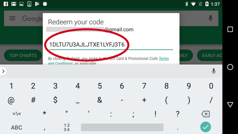 Google Play enter promo code Google Play enter promo code