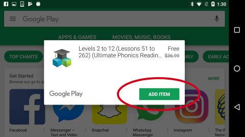 Google Play add item Google Play add item