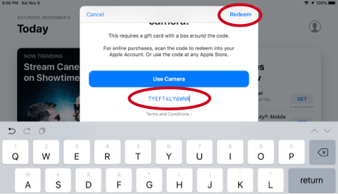 Enter promo code and redeem Enter promo code and redeem